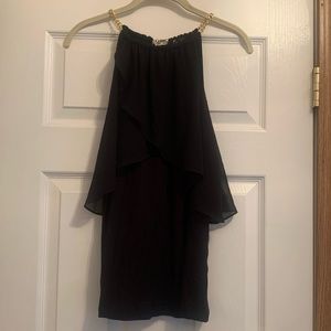 NWT Thalia Sodi black chain chiffon tank top